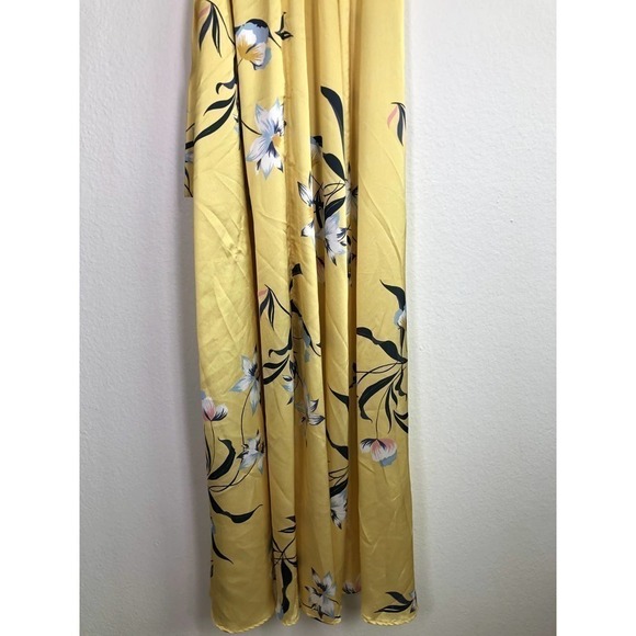 Amanda Uprichard Mccanna Dress Honeysuckle Wrap Maxi Yellow Floral Print XS - Picture 12 of 16